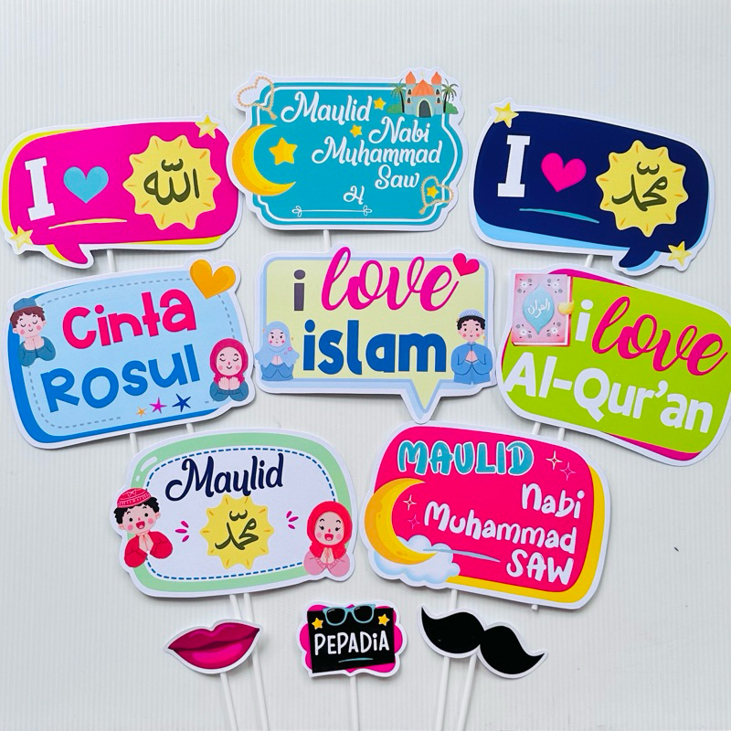 PROPS PHOTOBOOTH TEMA HIASAN MAULID NABI MUHAMMAD