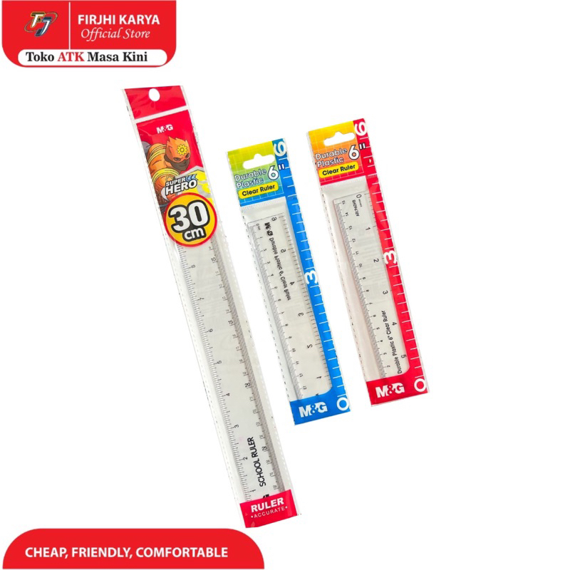 

Transparan Ruler Plastic 15 dan 30cm/Penggaris - M&G