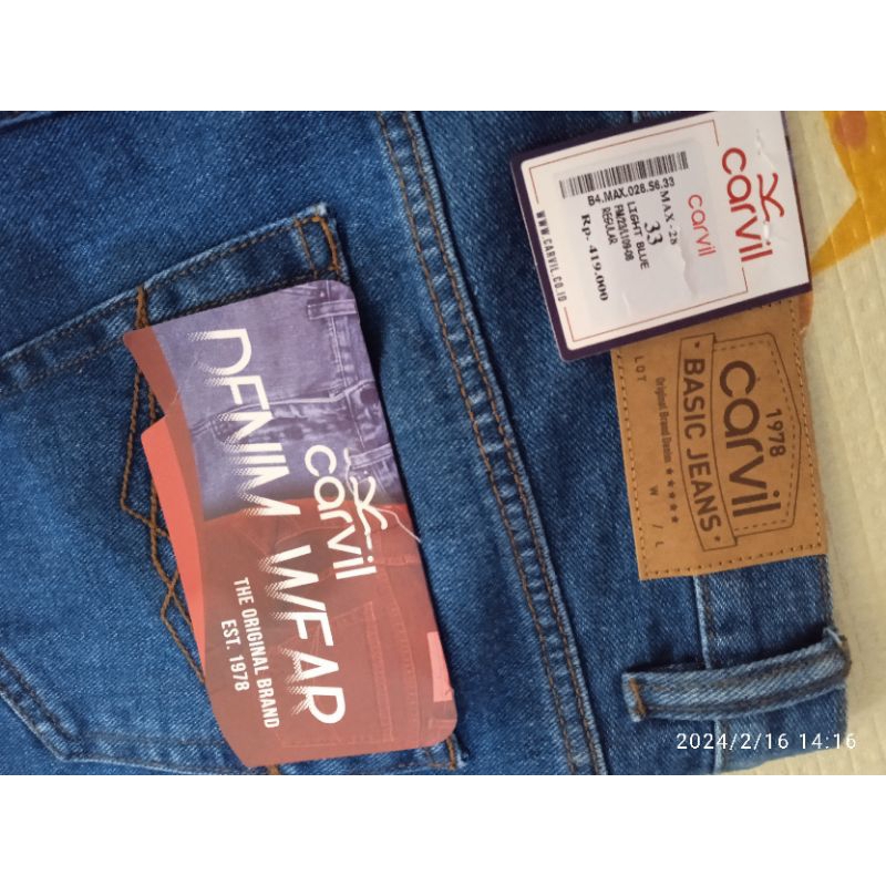 CELANA JEANS CARVIL ORIGINAL PRIA WANITA