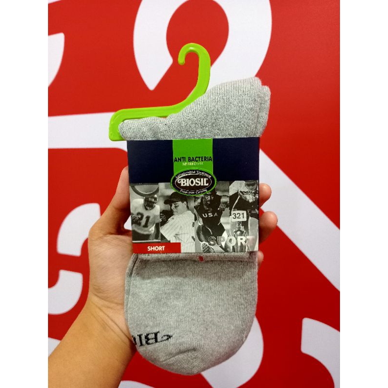 BIOSIL SPORT ANGKLE SOCK ANTIBACTERIA | KAUS KAKI OLAHRAGA DARI BIOSIL ANTI BAKTERI