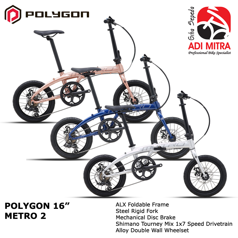 Polygon Metro 2 Sepeda Lipat 7 Speed [16 Inch] Folding Bike