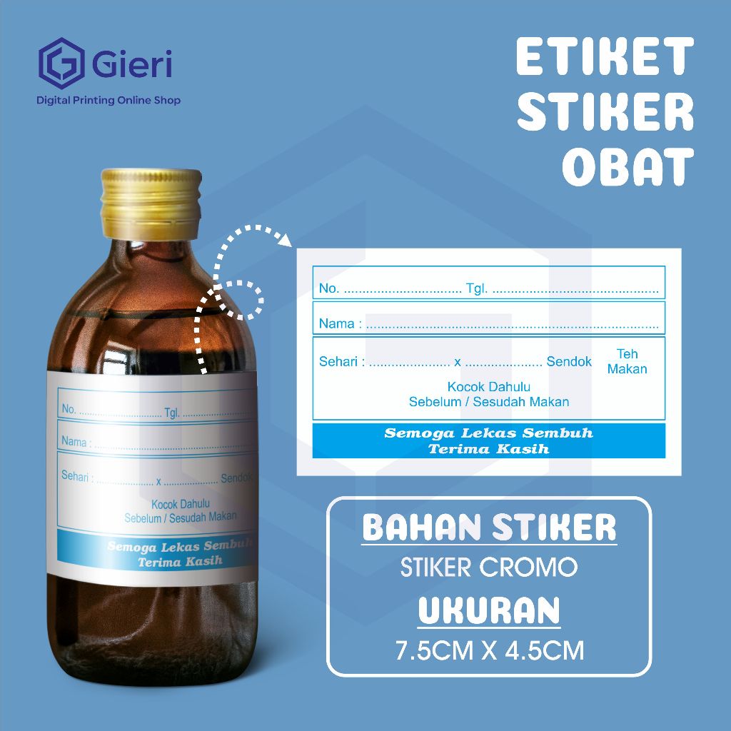 

Gieri - Etiket Obat / Stiker Label Obat Isi 50 Lembar