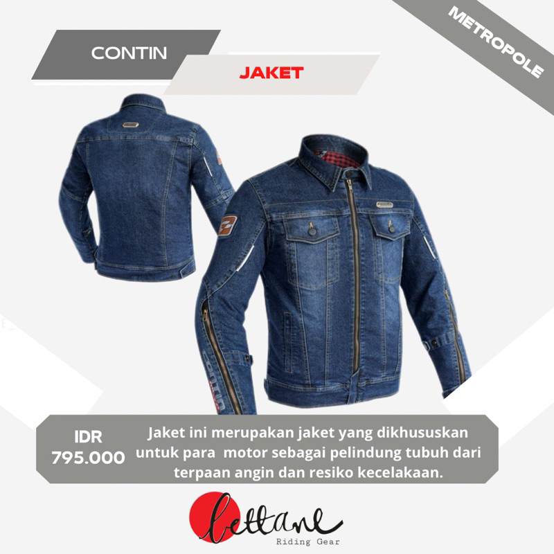 Jaket jeans Contin Metropole Denim - Jaket Full Protector
