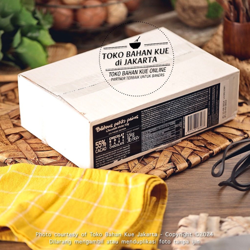 

Valrhona - Sticks 55% 1,6kg Dark Couverture Chocolate Batons Stick Baton Cokelat Stik Coklat Baking