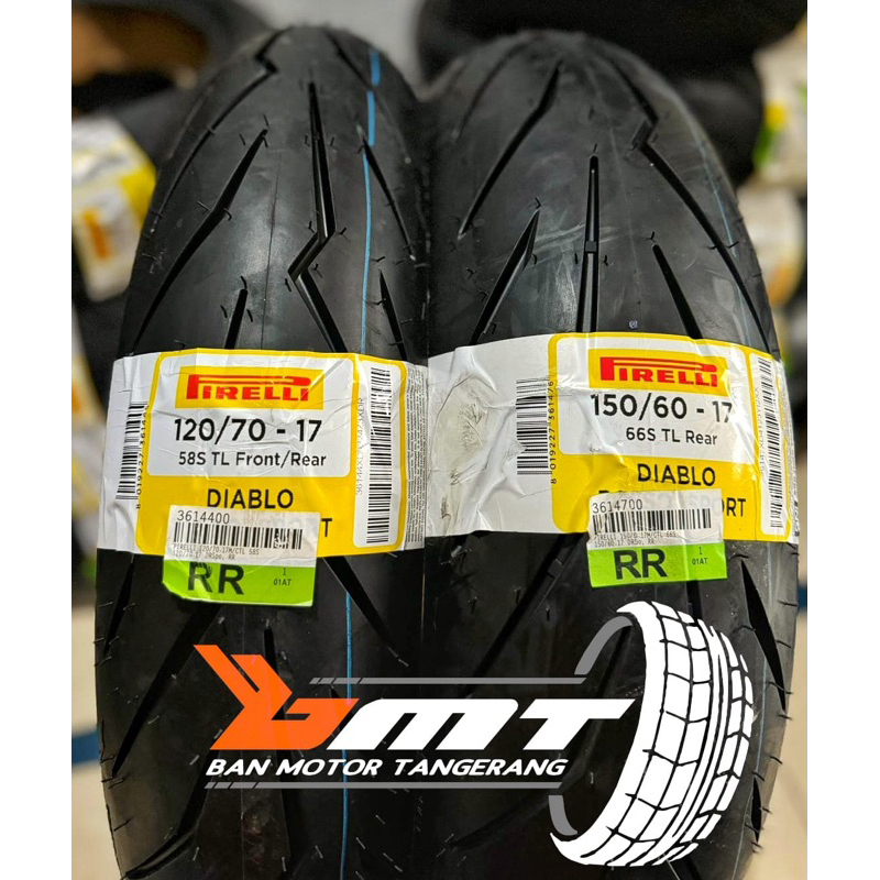 Paket Pirelli Diablo Rosso Sport uk 120/70-17 & 150/60-17 Tublees