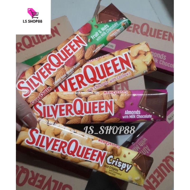 

Coklat SILVER QUEEN58gr /55gr / SILVERQUEEN 58gr Cashew // Almond // Fruit // Crispy