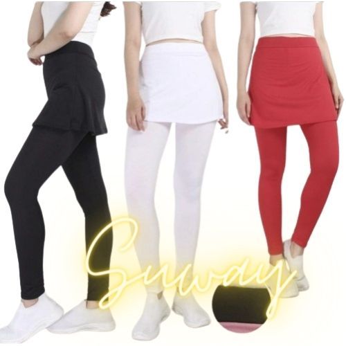 Celana Panjang Leging Rok Olahraga Wanita Polos Senam / Merah Polos / Hitam Polos / Putih Polos