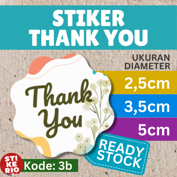 

Stiker Thank You | Stiker Label Terima Kasih | uk. 2,5cm 3,5cm 5cm -3b