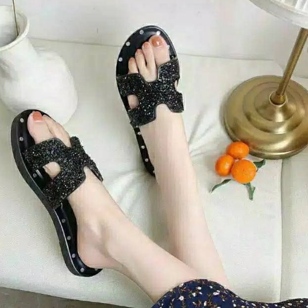 Keluaran Terbaru Sandal Wanita Motif ManikManik Fashion Korea Real Pict Alibaba88
