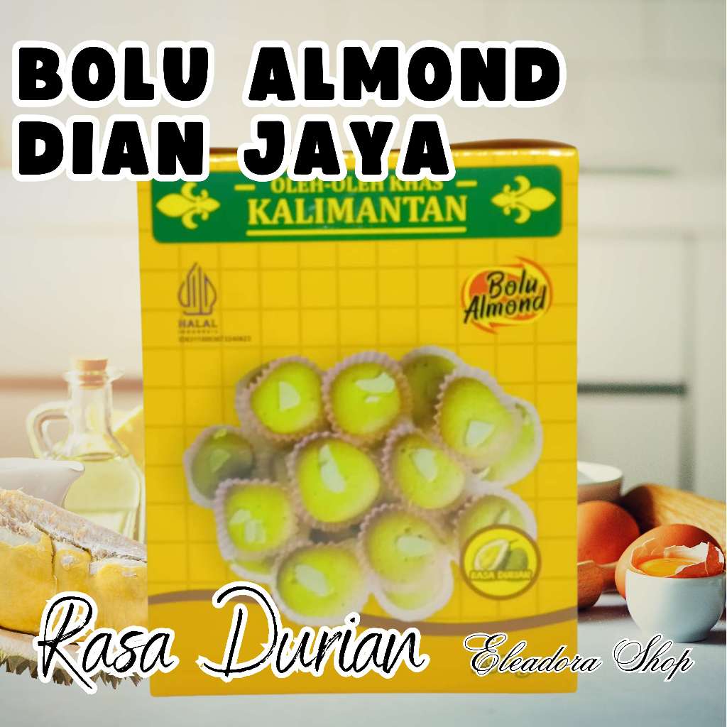 

Bolu Almond Rasa Durian Merk Dian Jaya Khas Banjarmasin