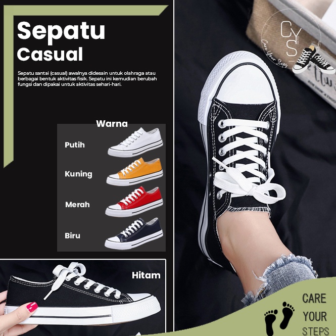 PENJUALAN CEPATBEST SELLER CYS Sepatu Sneakers Pria Sepatu Kasual Kanvas Korea Style Sepatu Sekolah 