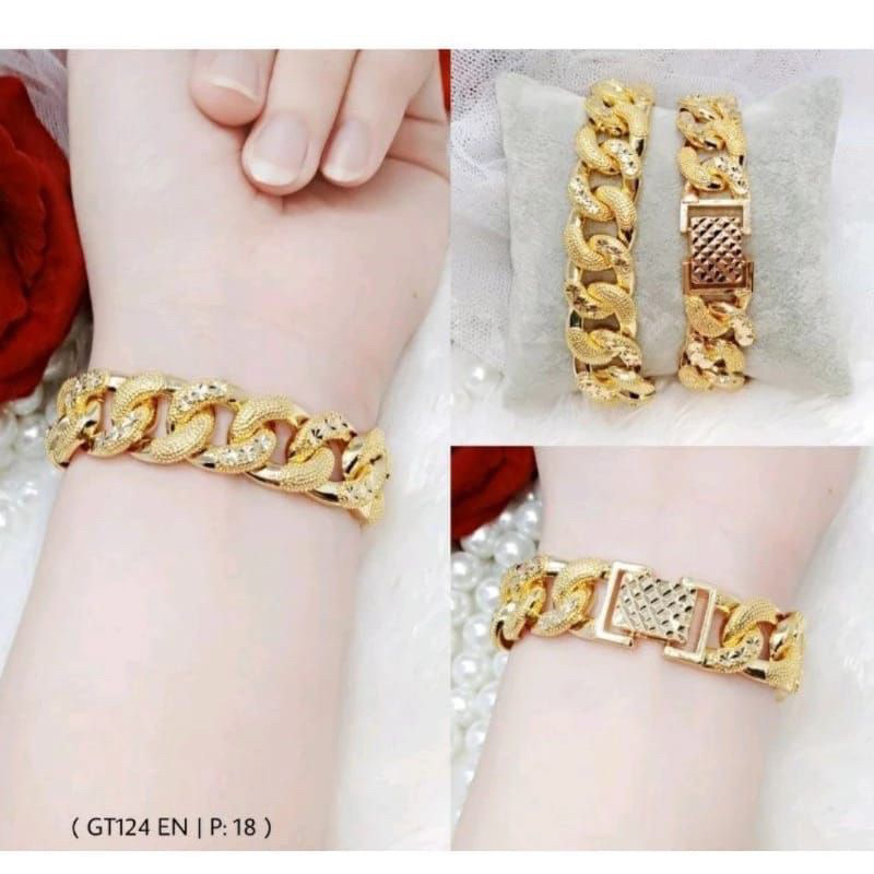 GELANG TANGAN TITANIUM SISIK NAGA BESAR PERMATA