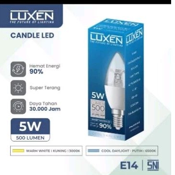 LUXEN LAMPU CANDLE E14 3W 5W BERGARANSI