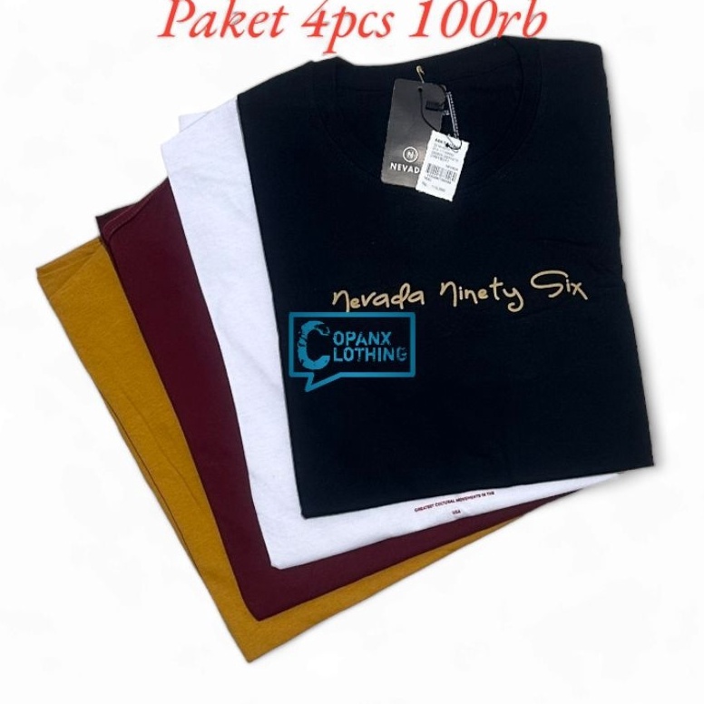 PROMO ALE 4 Pcs 1 rb Kaos Nevada Pria Distro Dewasa Keren Premium Original Termurah Terlaris Terbaru