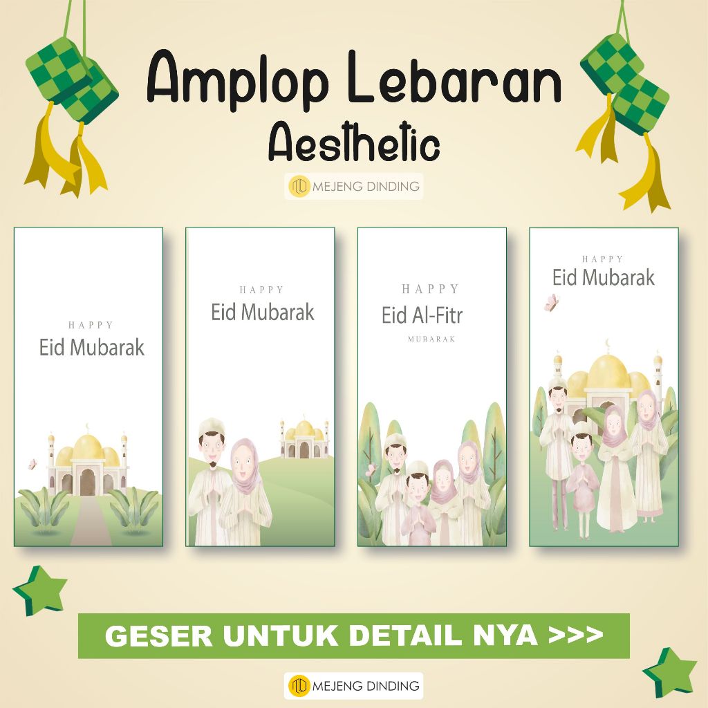 

Amplop Lebaran Karakter Lucu / Uang Tidak Di Lipat / Amplop Angpau Lebaran Klasik / Amplop Lebaran 2024 Unik Aesthetic 1 Pack / Amplop Hari Raya Idul Fitri 2024 2025 2026 / Amplop THR Lebaran 2