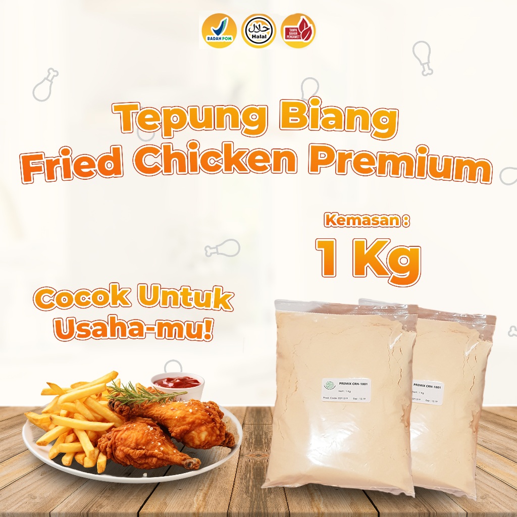 

Tepung biang fried chicken premium/Kemasan 1 KG/1801/Tepung super/Cocok untuk usaha