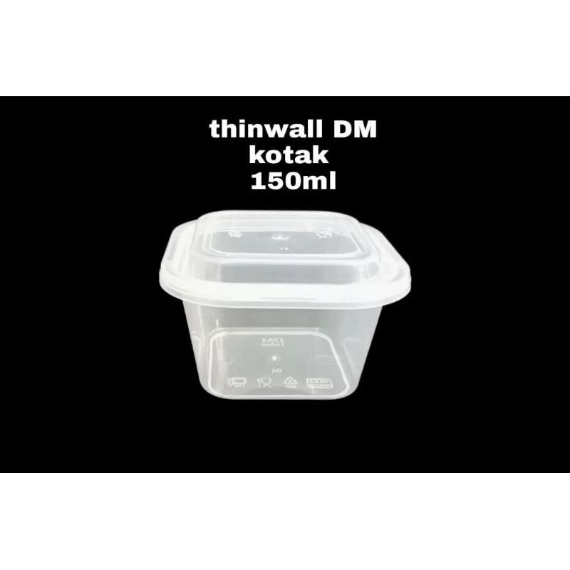 SQ150 - Thinwall Square Mini 150ml - cup dessert - thinwall kotak