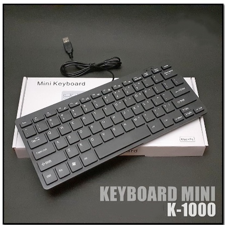 DISKON Keyboard kabel gaming komputer pc mini murah silent tipis miniHitam