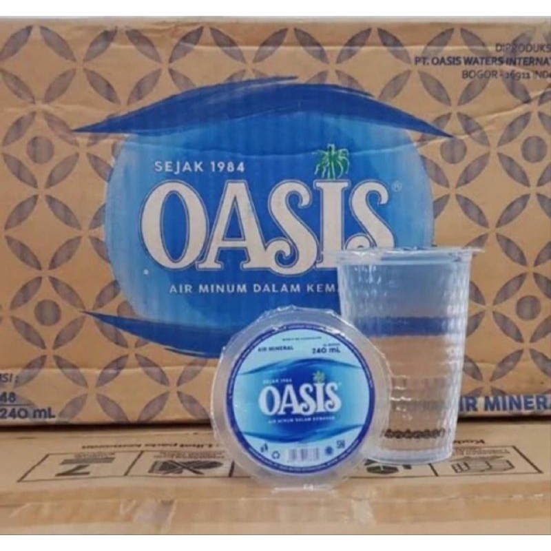 

￼Oasis Gelas 240ml / Air Mineral Oasis Gelas 1 dus Isi 48 pcs