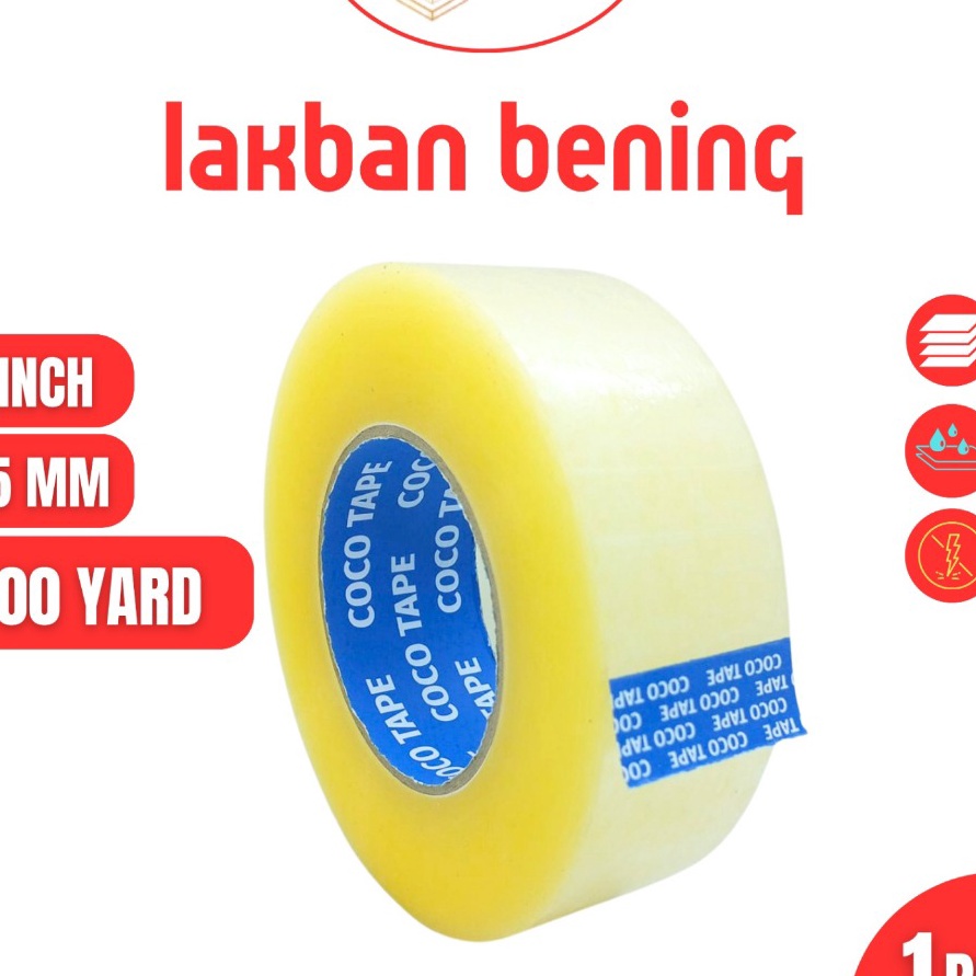 

ORIGINAL Lakban Bening 2 Inch 5 Yard 45mm 48mm 2 5Y Tape Plakban Isolasi