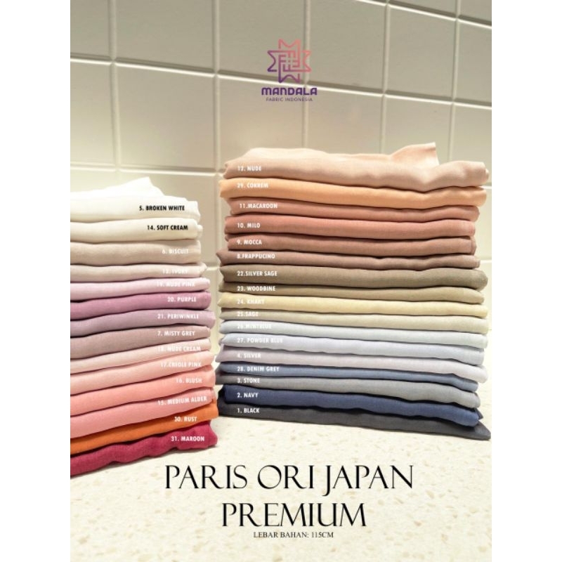 Bahan Kerudung Paris Ori Japan Premium