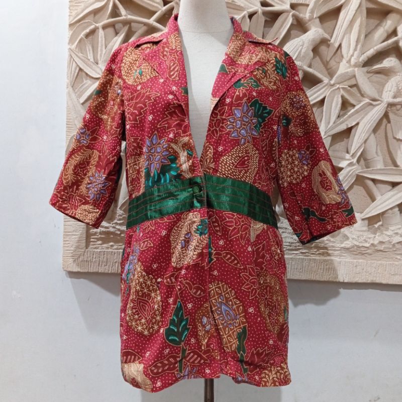 Batik Blazer Merah Preloved