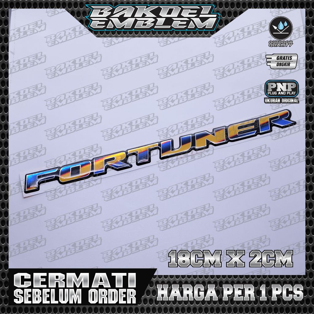 Emblem toyota fortuner / emblem timbul toyota fortuner / emblem titanium fortuner / stiker logo fort