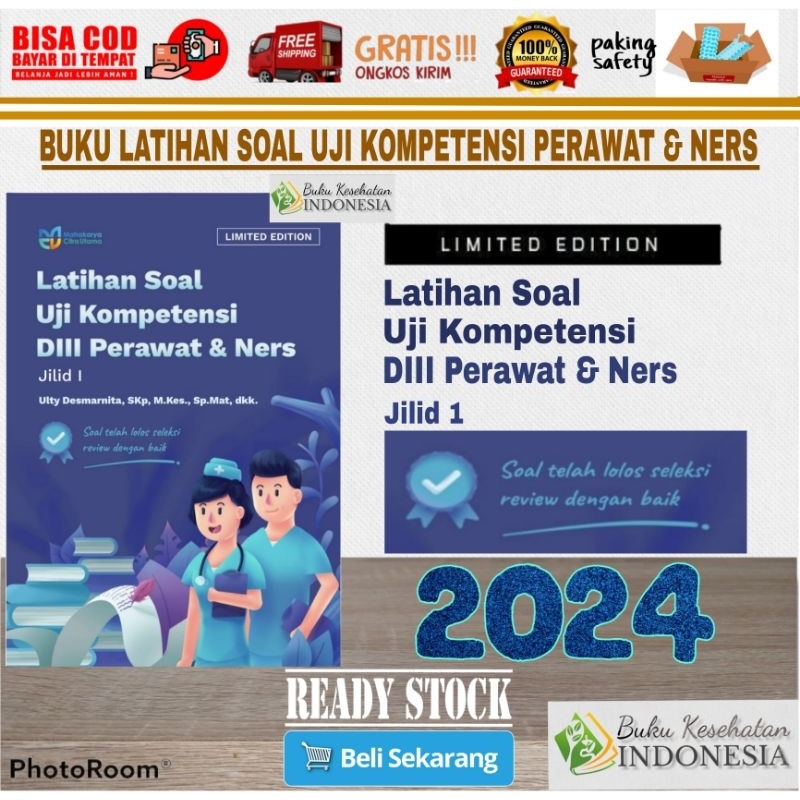 BUKU SOAL UJI KOMPETENSI D3 & NERS TERBARU 2021 TAKTIS NERS NANDA NIC NOC ASKEP 3S SDKI SIKI SLKI PA