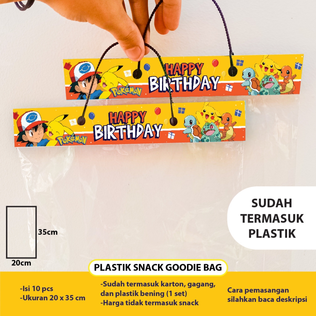 

PLASTIK SNACK POKEMON PIKACHU GOODIE BAG BINGKISAN ULTAH TAS ULANG TAHUN DEKORASI HIASAN HAPPY BIRTHDAY DEKOR KEMASAN TAS PAPER BAG COCO MELON