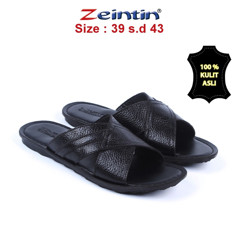 BAYAR DITEMPAT  Zeintin  Sandal Pria Kulit Sandal Selop Pria Sandal Slop Sendal Slide Pria Sandal Pr