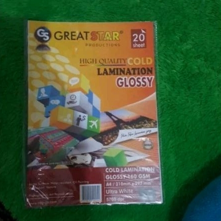 

Plastik Bahan Laminasi Dingin Cold Lamination A4 Glossy Doff