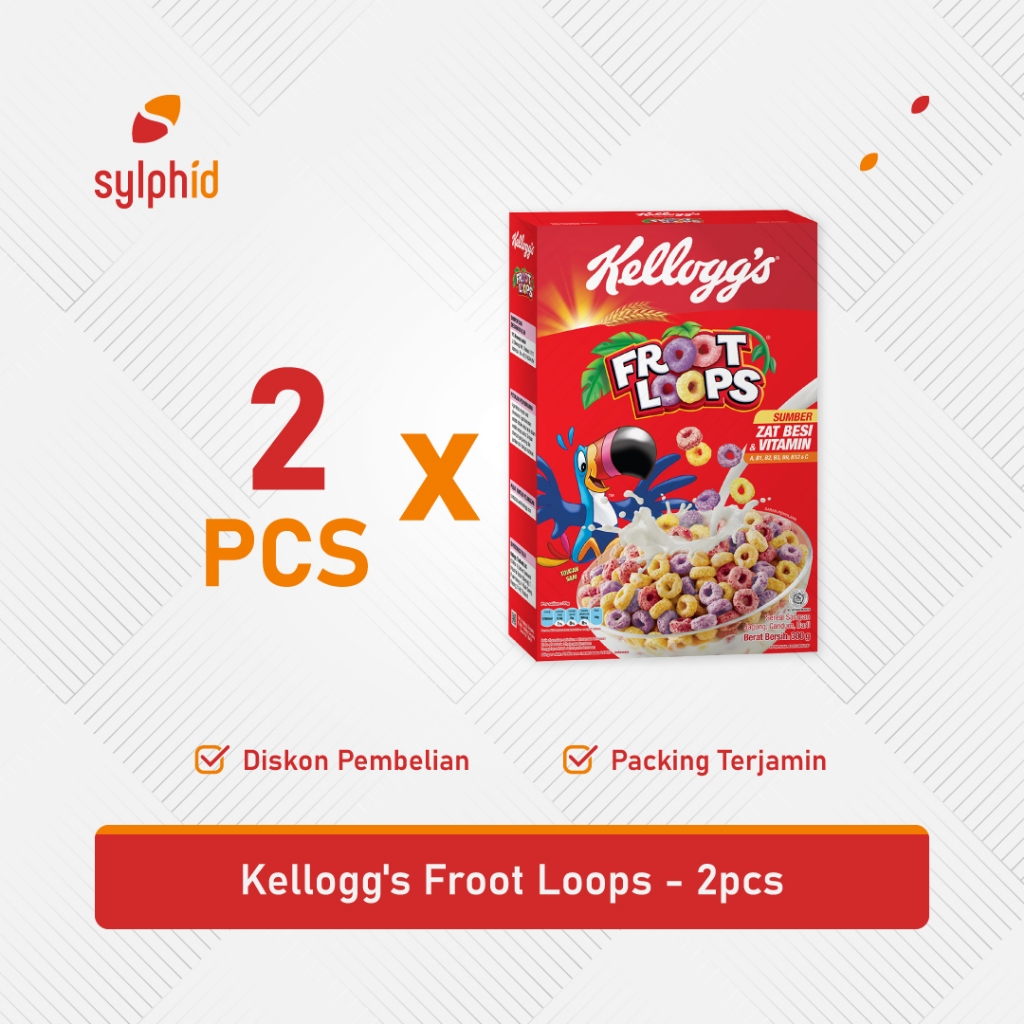 

Kellogg's Froot Loops 300 gram / Kelloggs Sereal Gandum Rasa Buah (2 pcs)