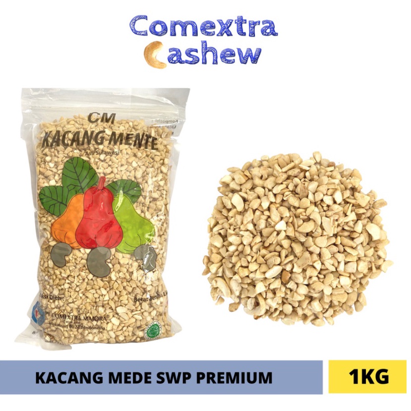 

COD TERMURAH Kacang Mede Comextra Mentah Pecah SWP PREMIUM 1 Kg Sulawesi Cashew Mete