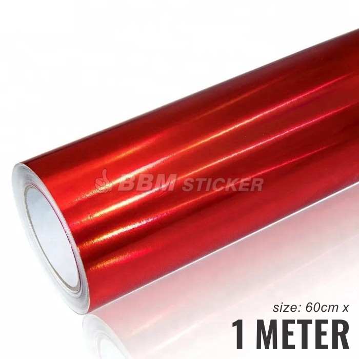 Stiker skotlet motor merah hologram chrome scotlet