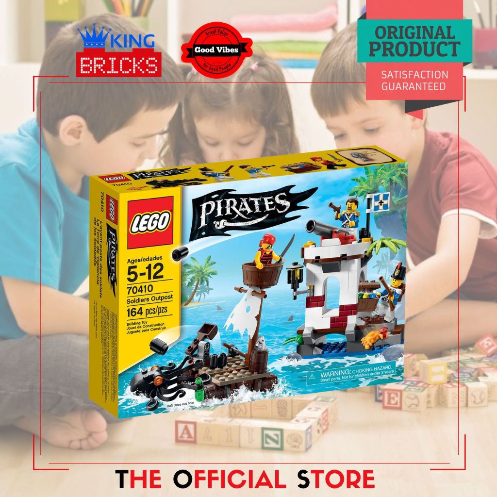 LEGO Original PIRATES 70410 Soldiers Outpost - Mainan Anak Edukasi Kapal Bajak Laut Benteng Tengkora