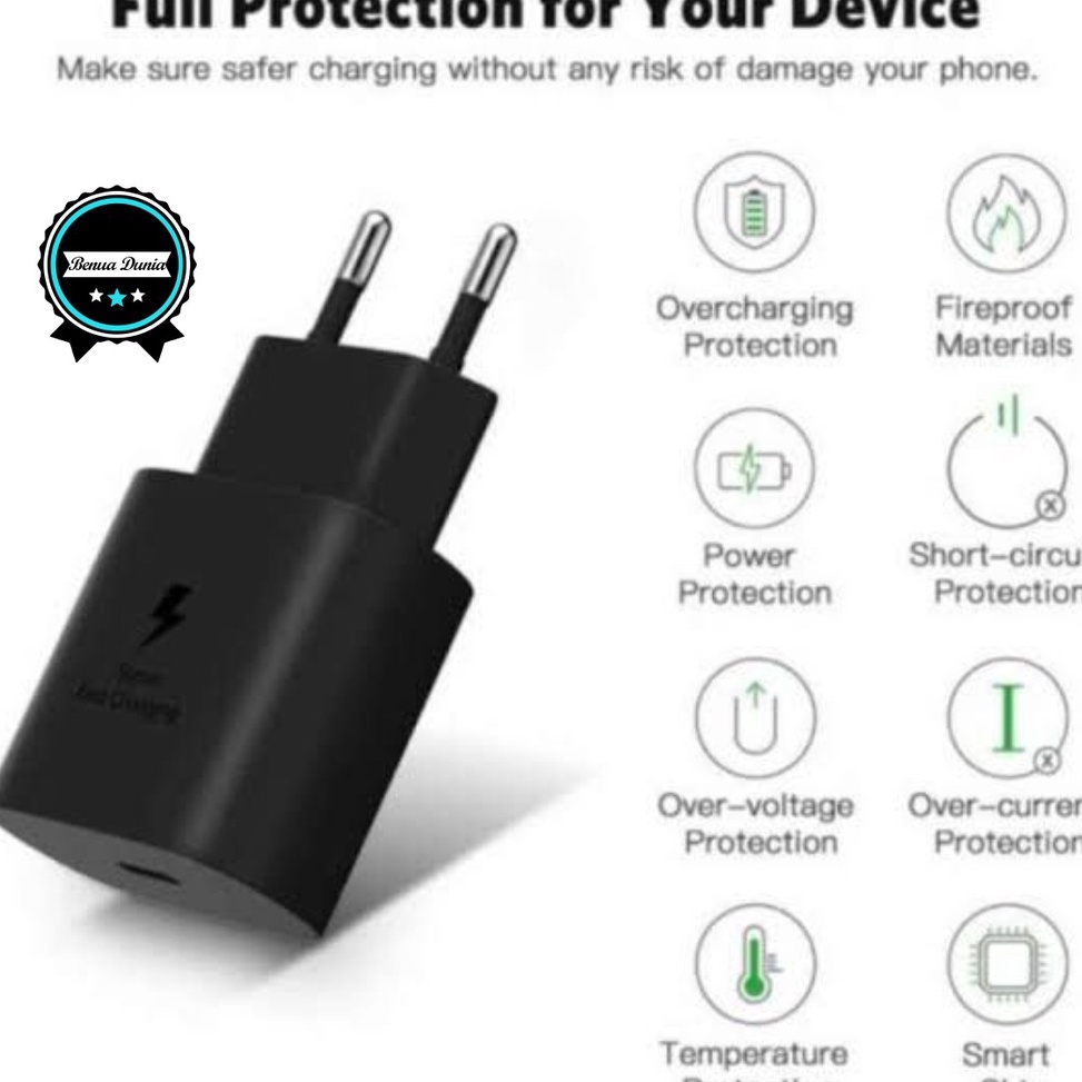 Big sale Adaptor Kepala batok Charger Casan Samsung Galaxy A33 A53 A73 5G a32 A52 a72 A52S note 1 no