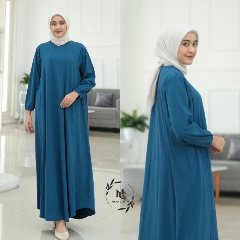 Tiffany dress maxi gamis kaos simpel XXL