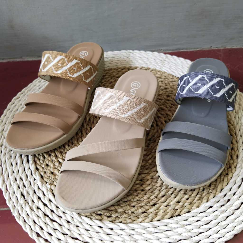 Sandal anak perempuan sandal lebaran terbaru 2024 trendy sandal anak cewek model korea murah nampol