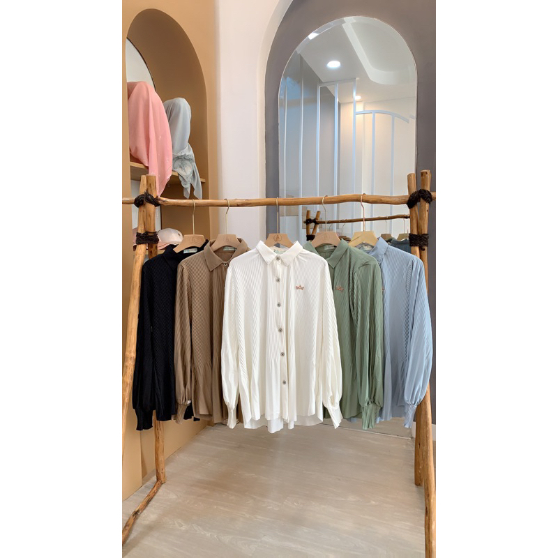 blouse plisket hi fashion