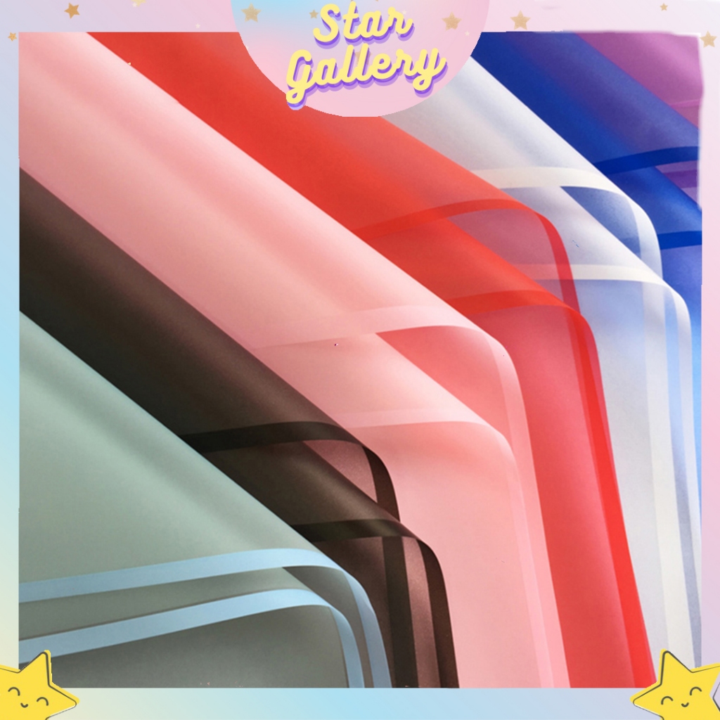 

(1 PACK 20 LEMBAR) Kertas Bunga Buket Flower Wrapping Cellophane Motif Line Small Color Paper Florsit KB05