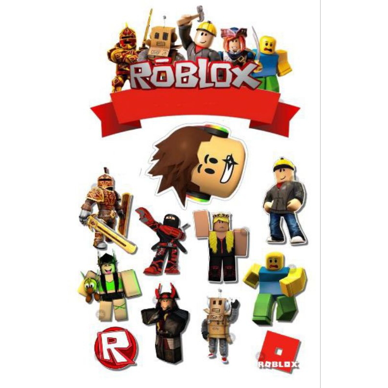 Topper cake kue roblox free custom nama dan ucapan