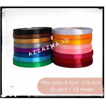 

Pita Satin 0,6 , 1/4 inch panjang 20yard / 18meter