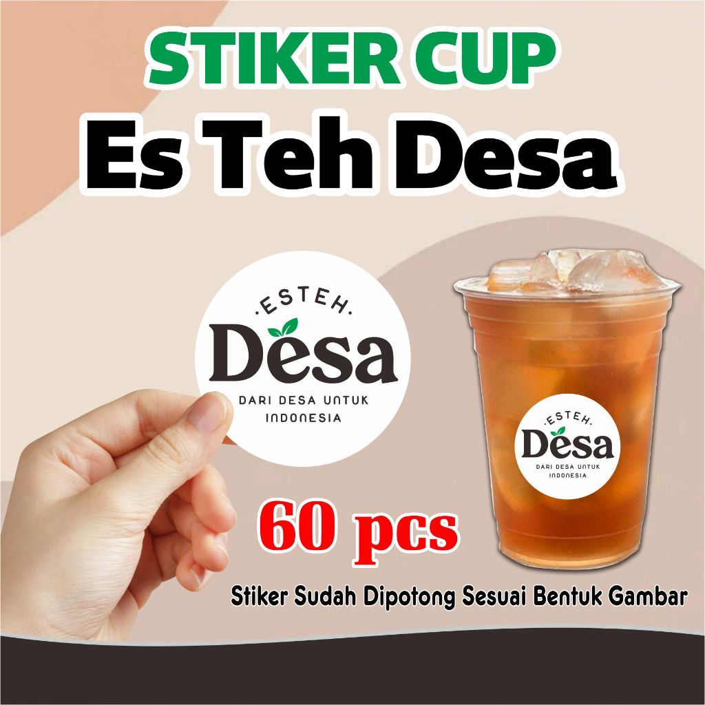 

stiker label gelas cup es teh DESA