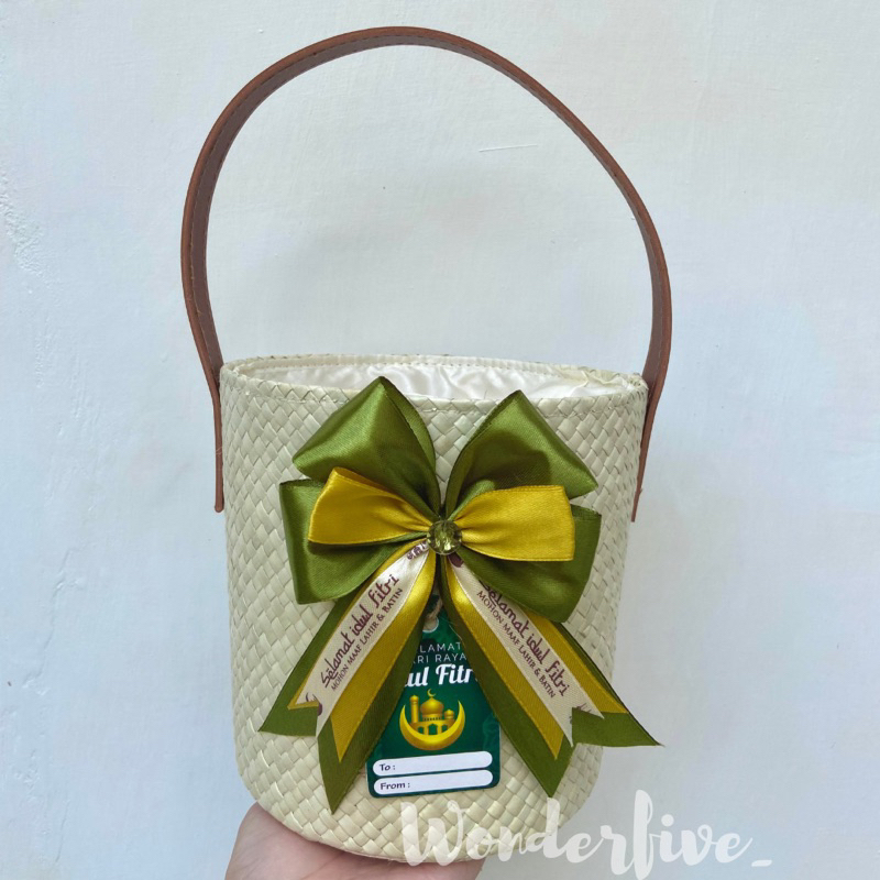 

READY Tas Keranjang Parcel Hampers Ember Anyaman Pandan Kulit