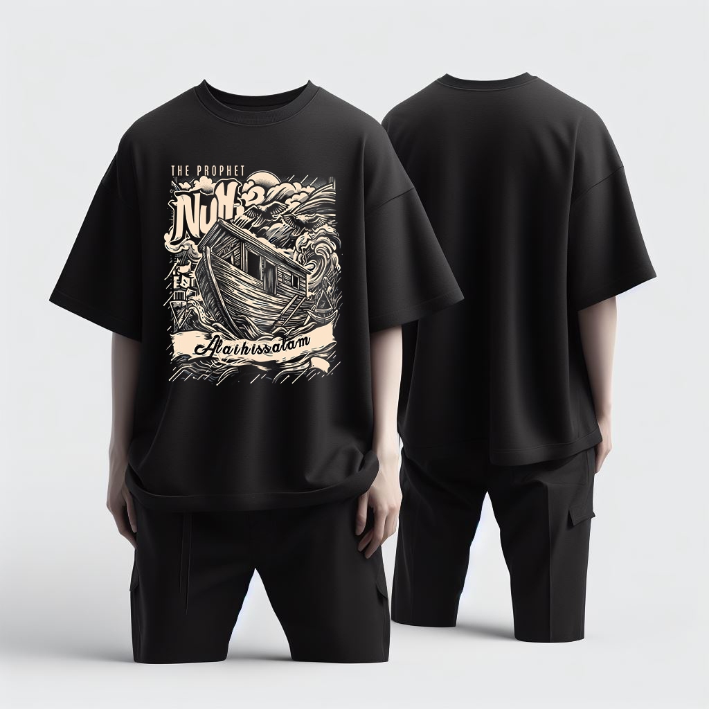 HandArt - Kaos Nabi Nuh, Kaos Dakwah Islami-Kaos Distro-Kaos Murah, Original Carton Combed 24s premi