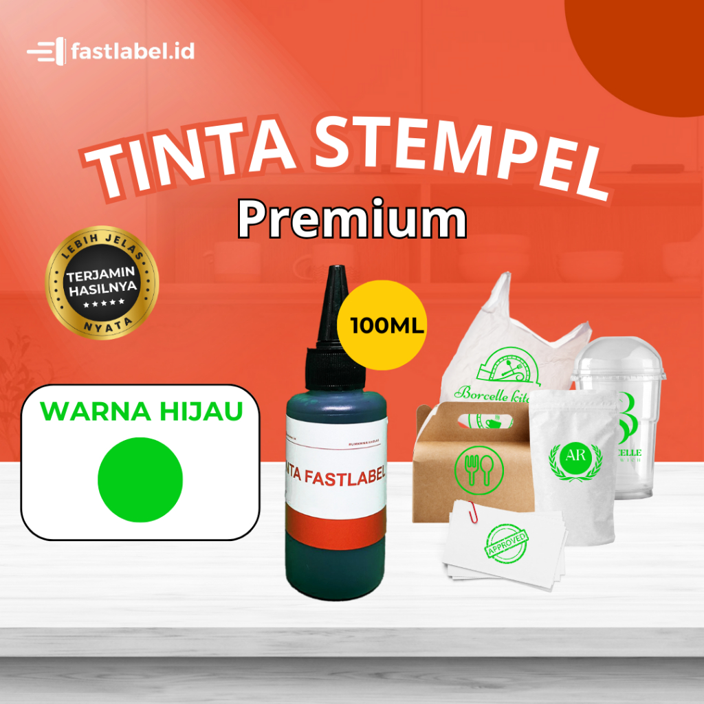 

FASTLABEL TINTA STEMPEL HIJAU FLASH 100ML | TINTA STEMPEL HIJAU PERMANEN 100ML | TINTA STEMPEL HIJAU PLASTIK CUP 100ML | TINTA STEMPEL HIJAU KARDUS TINTA STEMPEL KERTAS 100ML