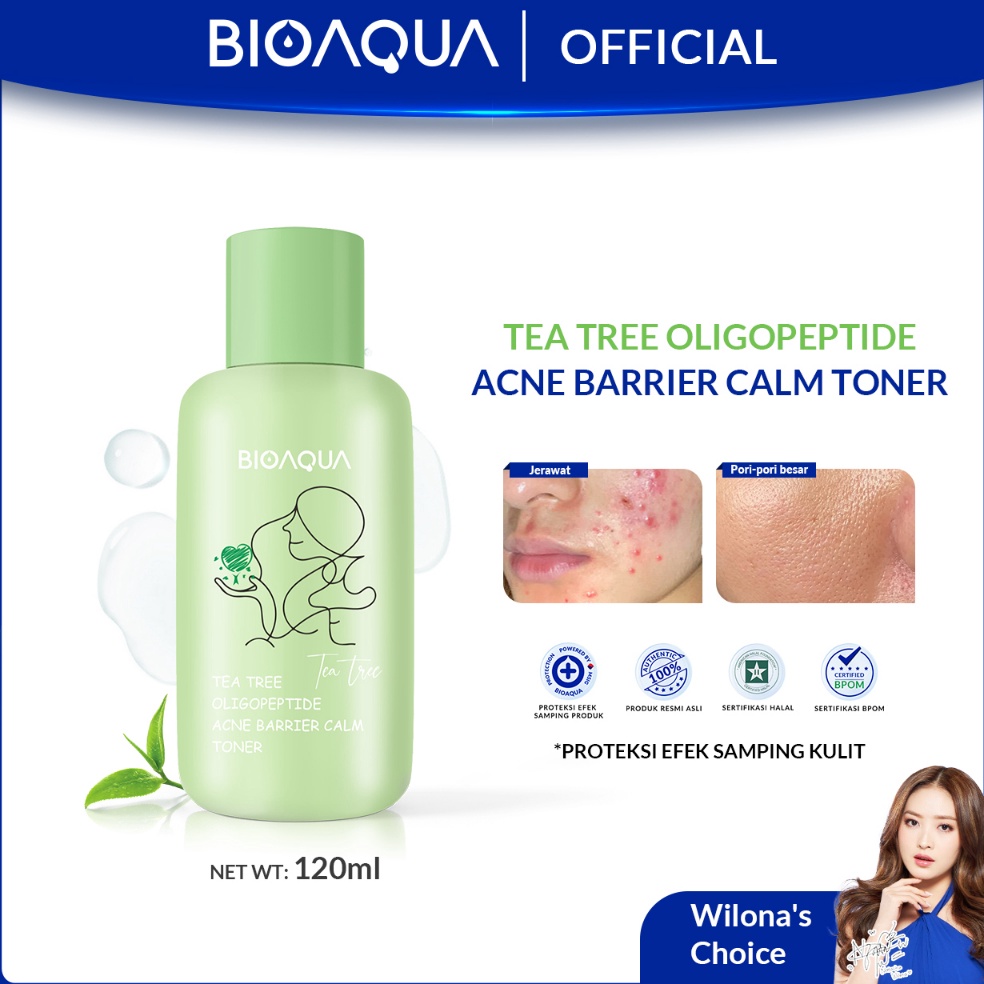 ART P76I BIOAQUA Tea Tree Oligopeptide Acne Barrier Anti Acne untuk Merawat dan Mencegah Pertumbuhan
