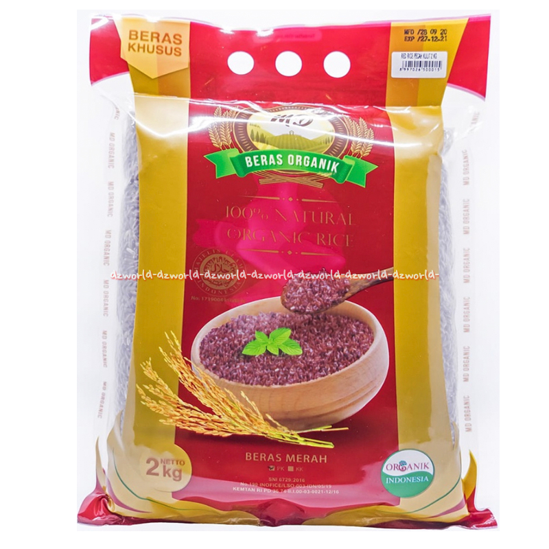 

MD Beras Organik 2kg Beras Khusus Merah Kupas Kulit Organic Rich Beras