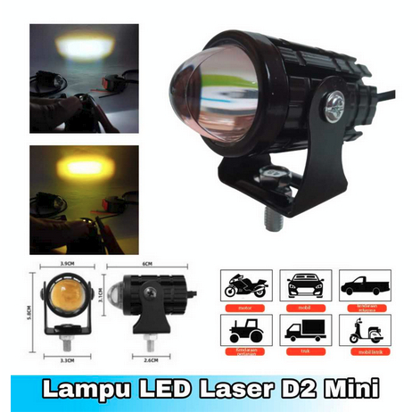 Lampu Tembak Laser Led Mini 2 Warna - Lampu Tembak Sorot Foglamp Mini D2 Laser Gun SUPERBRIGHT Hi Lo