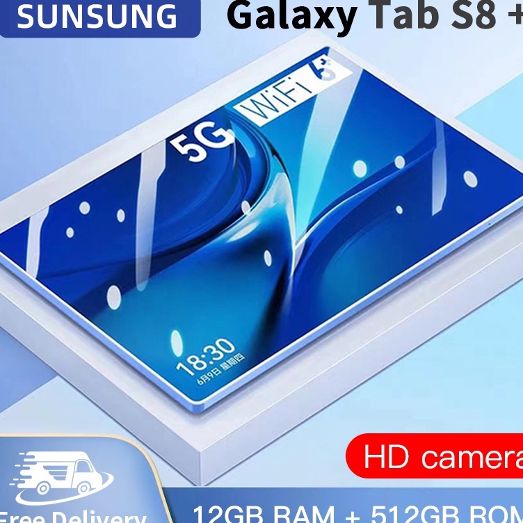Bisa COD223 Tablet murah 5G Baru Galaxy S8 Tab RAM 12GB512GB ROM Tablet baru Tablet Pembelajaran Tablet android laris manis hp smart tablet SIM WIFI Tablet pc Asli Baru ART W3S9